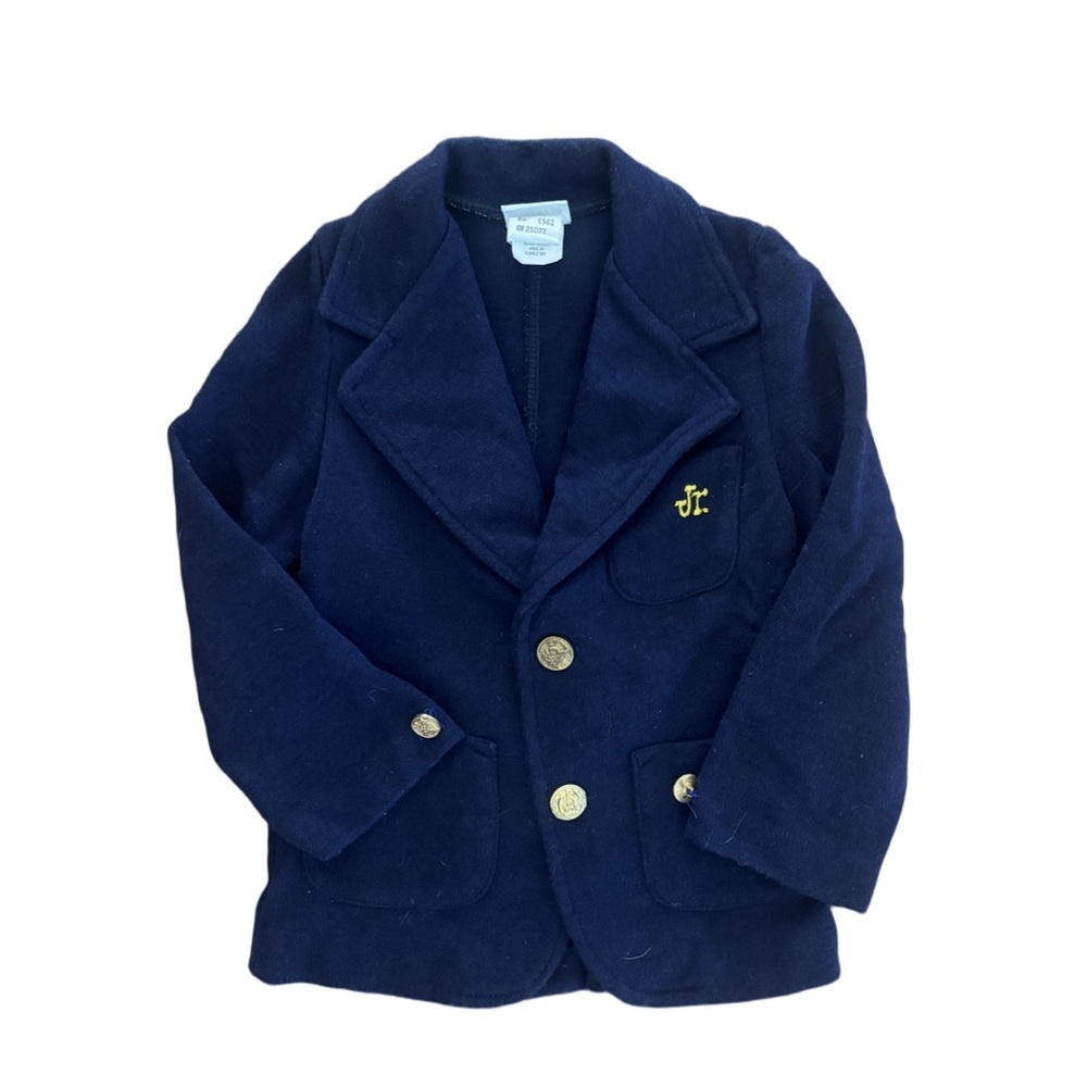 Vintage Boys Blazer Jacket - "Jr"!Navy with Gold Buttons - 3/4T